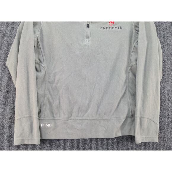 Mens Ping 1/4 Zip Golf Shirt Size M Gray Embroidered Endocyte - Picture 4 of 11